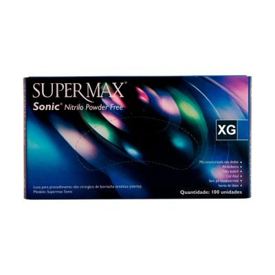 Luva Nitrilica Procedimento Cx C/ 50 Pares Azul Sonic Xg Supermax (ca 44101)