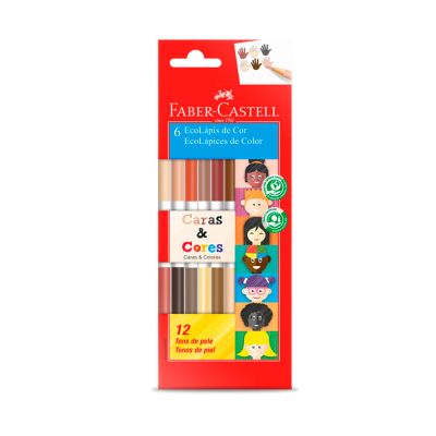 Lapis De Cor Ecolapis Bicolor Caras E Cores C/12 Faber-castell
