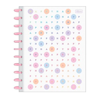 Caderno Universitario Capa Dura 1x1 80fls Tilidisco Happy Tilibra