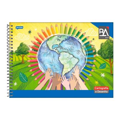 Caderno Cartografia Espiral Capa Dura 48fls Jandaia