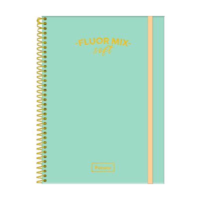 Caderno Colegial Capa Pp 1x1 80fls Fluor Mix Soft Foroni