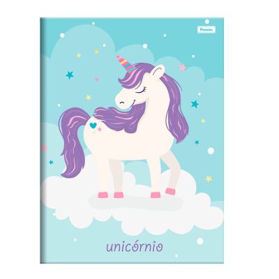 Caderno Linguagem Brochura Capa Dura 1/4 80fls Unicornio Foroni