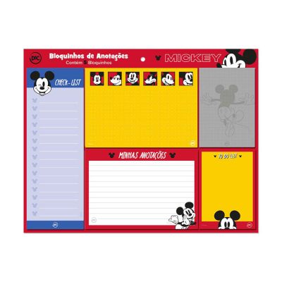 Conjunto De Bloco Anotações C/5 Mickey 3759 Dac