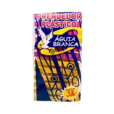 Prendedor Plastico P/ Roupa C/12 Aguia Branca