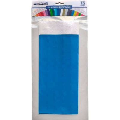Pulseira Identificacao Azul Laserpro C/50 Mediatech