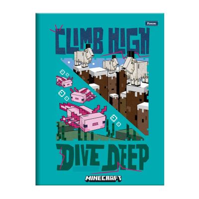 Caderno Linguagem Brochura Capa Dura 1/4 80fls Minecraft Foroni - Capa 3