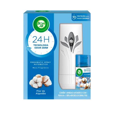 Odorizador Bom Ar Freshmatic Toque De Algodao Ap + Refil 250ml