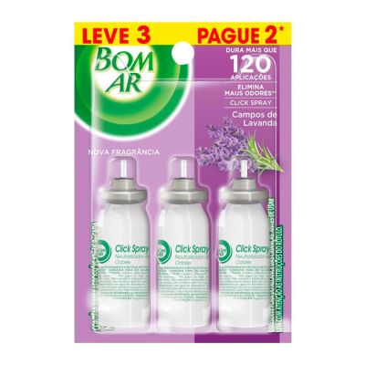 Odorizador De Ar Bom Ar Click Spray Campos De Lavanda Air Wick Lavanda Refil 12ml Leve 3 Pague 2