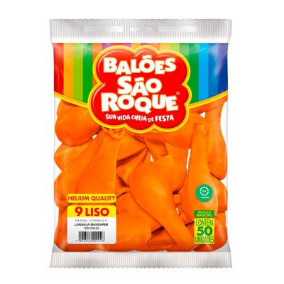Balao Liso Laranja Mandarim Nº9 C/50un Sao Roque
