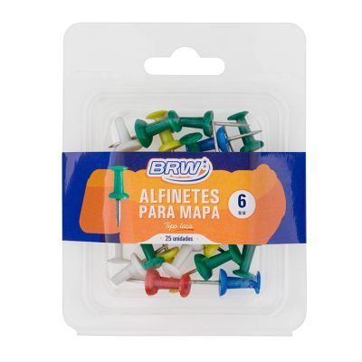 Alfinete Taca Cores Diversas Blister C/25un At0625 Brw