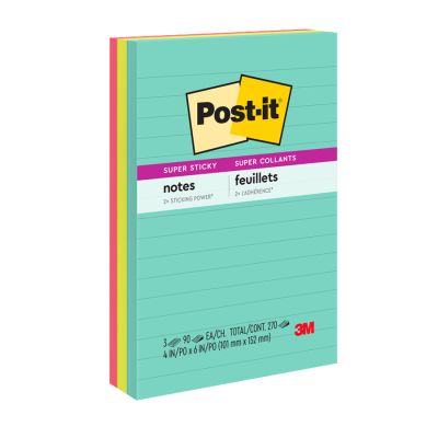 Post-it Colecao Supernova Pautado 270 Fls 101 X 152mm 3m