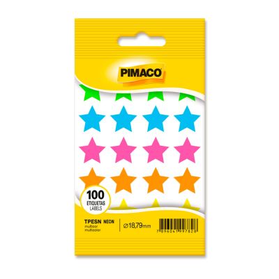 Etiqueta Adesiva Estrela Tpesn Neon C/100 Pimaco