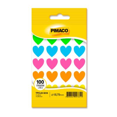 Etiqueta Adesiva Coracao Tpcln Neon C/100 Pimaco