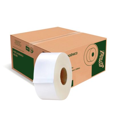 Papel Higienico Folha Simples Rolao 300m Branco Natureza Pt C/8 Rolos Ipel 10069