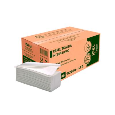 Papel Toalha Interfolhado Branco 22,5x20,5 C/ 2000 Folha Dupla 29g Ipel 20295