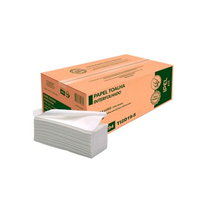 Papel Toalha Interfolhado Branco Folha Simples 22,5x20,5cm C/5000 Folhas 19g Ipel 20294