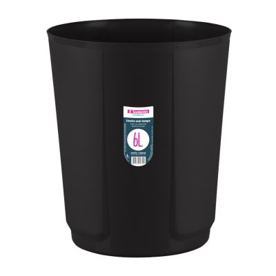Cesto De Lixo 6l Plastico Preto Sr2206p Sanremo