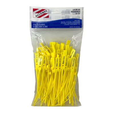 Lacre P/ Malote 16cm Amarelo Pct 100 Un Helomax