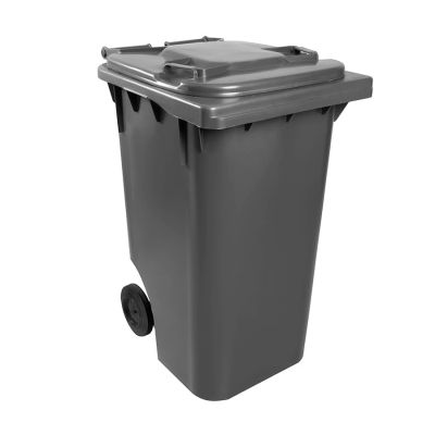 Cesto De Lixo Gari 240l Plastico C/ Roda Cinza Bralimpia