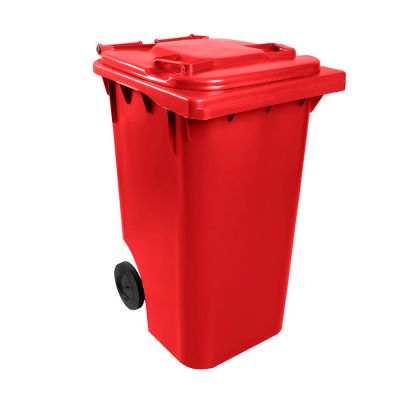 Cesto De Lixo Gari 240l Plastico C/ Roda Vermelho Bralimpia