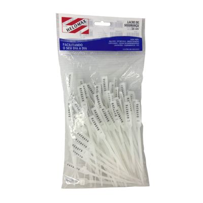 Lacre P/ Malote 16cm Branco Pct C/100 Un Helomax