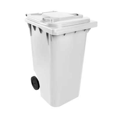 Cesto De Lixo Gari 240l Plastico C/ Roda Branco Bralimpia