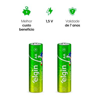 Pilha Alcalina Aa 82152 1,5v C/2 Un Elgin