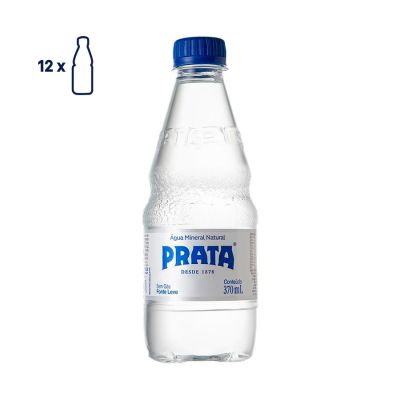 Agua Mineral Sem Gas 370ml C/ 12 Garrafas Prata Leve