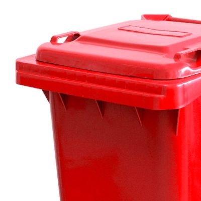 Cesto De Lixo Gari 120l Plastico C/ Roda Vermelho Bralimpia