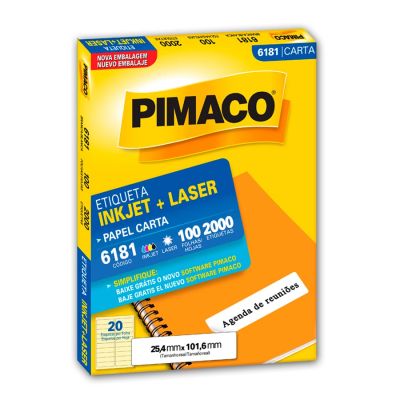Etiqueta Laser/jet Carta 6181 25,4x101,6 Pimaco Cx C/100f