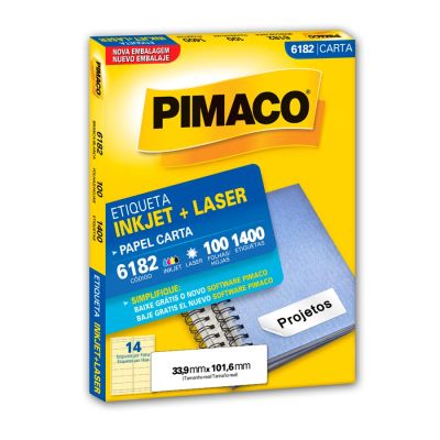 Etiqueta Laser/jet Carta 6182 33,9x101,6 Pimaco Cx C/100f