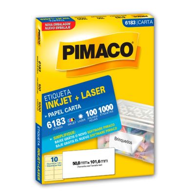 Etiqueta Laser/jet Carta 6183 50,8x101,6 Pimaco Cx C/100f