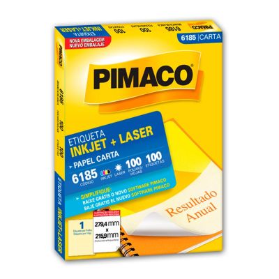 Etiqueta Laser/jet Carta 6185 279,4x215,9 Pimaco Cx C/100f