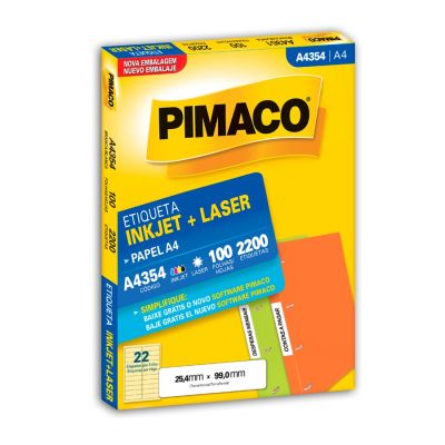 Etiqueta Laser/jet A4 354 25,4x99,0 Pimaco Cx C/100f