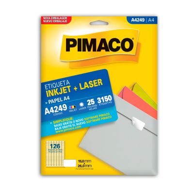Etiqueta Laser/jet A4 249 15,0x26,0 Pimaco Cx C/25f