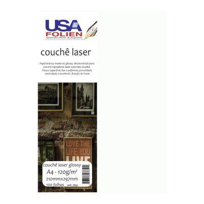 Papel Couche Laser Coated A4 120g 100fls Usa Folien 7651