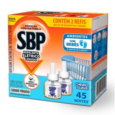 Repelente Eletrico Liquido Cheiro Suave Refil 35ml C/2 Un Sbp