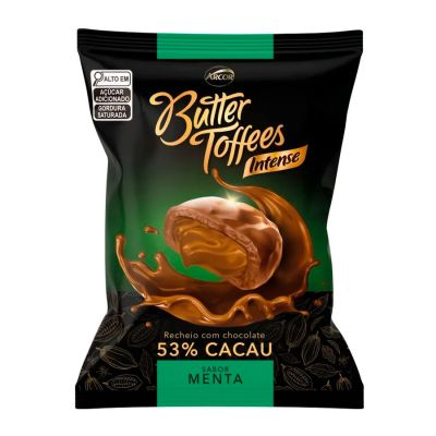 Bala Chocolate Menta Intense 53% Cacau Butter Toffees 90g