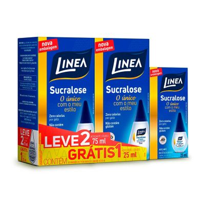 Adocante Liquido Sucralose C/2un 75ml + 1un 25ml Linea (embalagem Promocional)