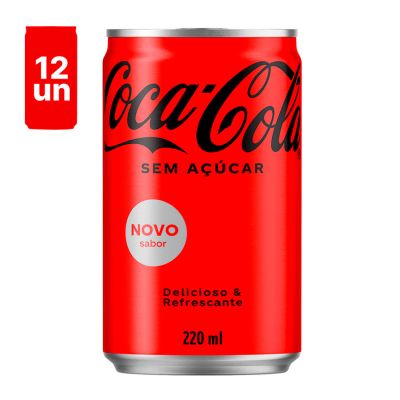 Refrigerante Coca Cola Lata Sem Acucar 220ml C/12