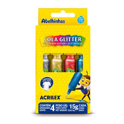 Cola Com Glitter C/04 Cores 15g Acrilex