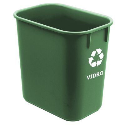 Cesto De Lixo 12l Plastico Coleta Seletiva Verde - Vidro 572.3 Acrimet