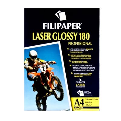 Papel Glossy Laser A4 180g 30fls Filipaper 02511