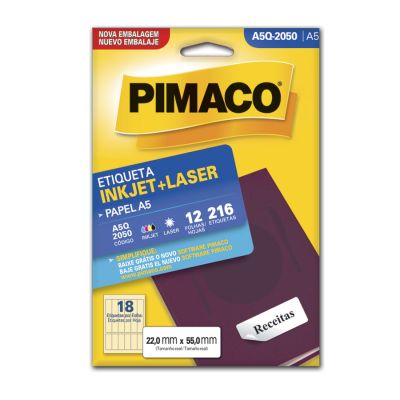 Etiqueta Multiuso A5 Q2050 22,0x55,0 Pimaco C/216un