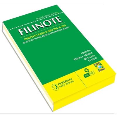 Bloco Anotacoes Filinote 80fls Ecologico Filipaper 02243 Ww