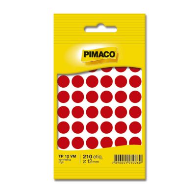Etiqueta Redonda Colorida Tp-12 Vermelha Pimaco C/210