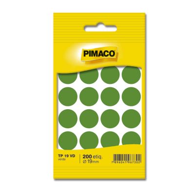 Etiqueta Redonda Colorida Tp-19 Verde Pimaco C/200