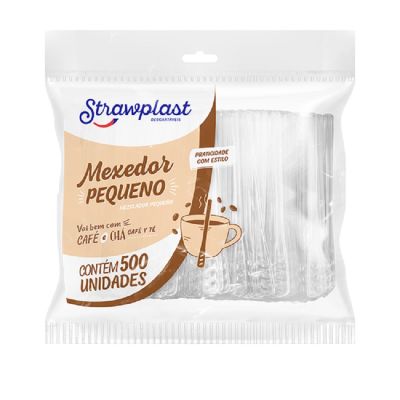 Mexedor Plastico Para Cafe Com 7,5cm Strawplast A16 Pct C/500un Msp-800