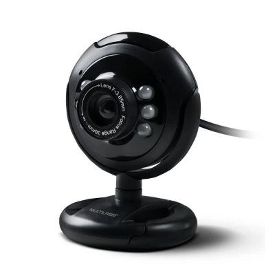 Webcam Com Microfone Preta Night Vision Wc045 Multilaser