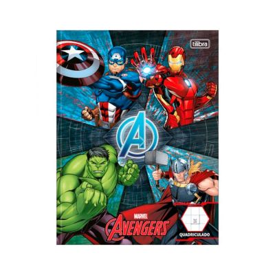 Caderno Quadriculado Brochura Capa Dura 40fls Avengers Assemble Tilibra
